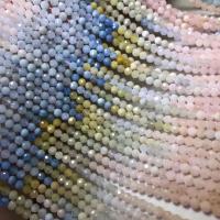 Koraliki z kameniem szlachetnym, Morganit, Koło, obyty, DIY & fasetowany, mieszane kolory, 4-4.5mm, sprzedawane na około 15 cal Strand