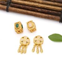 Hollow Brass Beads gold color plated vintage & DIY nickel lead & cadmium free Sold By PC