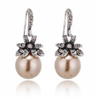 Zinc Alloy Drop Earrings plated for woman & with rhinestone nickel lead & cadmium free Sold By Pair