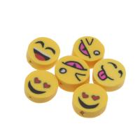 Polymer Clay Beads Round DIY yellow 10*11*3mm Sold By Bag