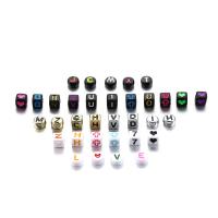 Alfabet Akryl perler, du kan DIY & forskellige stilarter for valg, flere farver til valg, 7x4mm, 120pc'er/Bag, Solgt af Bag