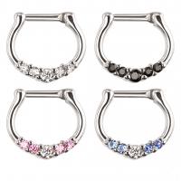 Stainless Steel Nose Piercing Jewelry with Cubic Zirconia fashion jewelry & Unisex 1.0 mm Sold By PC