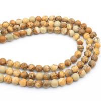 Natural Picture Jasper Beads Round polished DIY nickel lead & cadmium free Sold By Strand