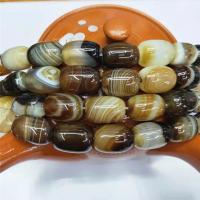 Natural Lace Agate Beads Drum polished DIY coffee color Approx Sold By Strand