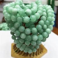 Natural Jade Beads Jade Burma Round polished DIY light green Sold By Strand