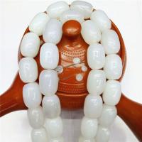 Natürliche weiße Achat Perlen, Weißer Achat, Trommel, poliert, DIY, weiß, 13x18mm, ca. 22PCs/Strang, verkauft von Strang