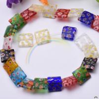Millefiori Lampwork Beads Square DIY mixed colors nickel lead & cadmium free Sold By Strand