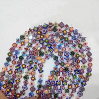Millefiori Lampwork Beads Square DIY multi-colored Sold By Bag