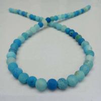 Effloresce Agate Beads Round polished DIY blue Sold By Strand