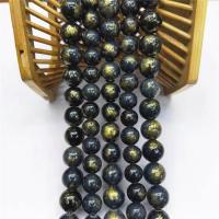 Gemstone Smycken Pärlor, Cloisonne Stone, Rund, polerad, DIY & olika storlek för val, mörkgrå, Säljs av Strand