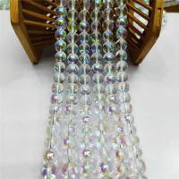 Abalorios de Cristal Esféricos, chapado en colorido, Bricolaje & diverso tamaño para la opción, Vitrail mediano de cristal, Vendido por Sarta