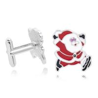 Cufflinks Zinc Alloy Christmas Design & fashion jewelry & Unisex red Sold By Pair