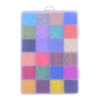 Seedbead perla, with Scatola di plastica, vernice di essiccamento, 24 colori & DIY & formato differente per scelta, 133x195mm, Venduto da scatola