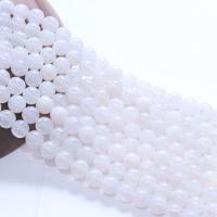 Φυσικό Λευκός Αχάτης χάντρες, Agate, επιχρυσωμένο, κοσμήματα μόδας & DIY & διαφορετικό μέγεθος για την επιλογή, λευκό, Sold Με Strand