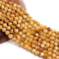 Tiger Eye Beads, Rhombus, poleret, du kan DIY & facetteret, gul, 8mm, Solgt Per 15 inch Strand