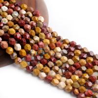 Κρόκο Stone Beads, Ρόμβος, γυαλισμένο, DIY & πολύπλευρη, μικτά χρώματα, 8mm, Sold Per 15 inch Strand