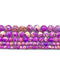 Gemstone Jewelry Beads Impression Jasper Round DIY purple Sold By Strand
