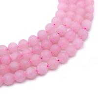 Natürliche Rosenquarz Perlen, rund, DIY & verschiedene Größen vorhanden & satiniert, Rosa, verkauft von Strang