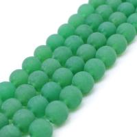 Green Aventurine Beads Round DIY & frosted green Sold By Strand