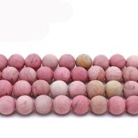 Natural Rhodonite Beads Rhodochrosite Round DIY & matte & frosted pink Sold By Strand