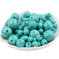 Acrylic Jewelry Beads Round green Sold By Bag