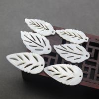 Natural White Shell Pendants Leaf Carved DIY white Sold By Bag
