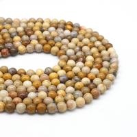 Gemstone smykker perler, Chrysanthemum Stone, Runde, poleret, du kan DIY & forskellig størrelse for valg, gul, Solgt Per 38 cm Strand