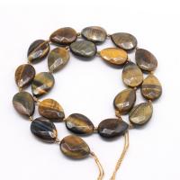 Tiger Eye pärlor, Dropp, polerad, DIY & fasetterad, brun, 13*18mm, Såld Per 38 cm Strand