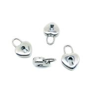 Stainless Steel Pendants 304 Stainless Steel Lock silver color plated DIY Sold By PC