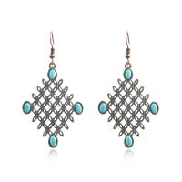 Zinc Alloy Drop Earrings plated vintage & Bohemian style & for woman & hollow nickel lead & cadmium free Sold By Pair