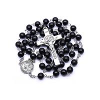 Rosary Necklace Plastic plated fashion jewelry & Unisex Sold By Bag