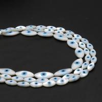 Fashion Evil Eye Jewelry Beads Shell Leaf DIY blue Sold By Bag