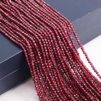 Natural Garnet Beads Round DIY & faceted wine red color Sold By Strand
