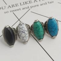Turkoois ringen, Zinc Alloy, met turkoois, mode sieraden & verschillende grootte voor keus, meer kleuren voor de keuze, 3.3x2.3cm, Verkocht door PC