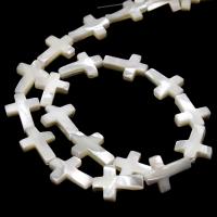 Perline conchiglia in bianco naturale , Croce, DIY & formato differente per scelta, bianco, Venduto da filo