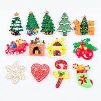 Χριστούγεννα καμποσόν, Ρητίνη, Σχέδιο Χριστουγέννων & DIY & διαφορετικά στυλ για την επιλογή & σμάλτο, περισσότερα χρώματα για την επιλογή, 50PCs/τσάντα, Sold Με τσάντα