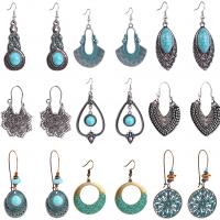 Zinc Alloy Drop Earrings with turquoise fashion jewelry Sold By PC