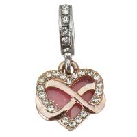European Style Zinc Alloy Dangle Beads Heart plated DIY pink  Approx 5mm Sold By PC