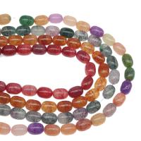 Ovaal kristal kralen, ellips, plated, verschillende kleur en patroon naar keuze & DIY, meer kleuren voor de keuze, 14*10mm, Verkocht door Strand