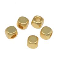 Brass Jewelry Beads Square plated DIY golden 3*3mm Sold By Bag