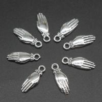 Zinc Alloy Hand Pendants plated DIY silver color 17*6*2mm Sold By Bag