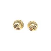 Brass Jewelry Beads Round plated DIY golden 7*7mm Sold By Bag