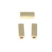 Brass Jewelry Beads Rectangle plated DIY golden 8*2mm Sold By Bag