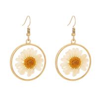 Zinc Alloy Drop Earrings with Resin gold color plated for woman nickel lead & cadmium free Sold By Pair