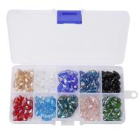 Tropfen Kristallperlen, Glas, Rechteck, DIY, 149x68x22mm, 150PCs/Box, verkauft von Box