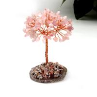 Gemstone Rich Tree Decoration with Brass plated 100*200*100mm Sold By Set