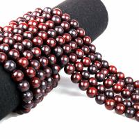 Jasper breču perle, Krug, uglađen, možete DIY & različite veličine za izbor, crven, Prodano Per Približno 15.7 inčni Strand