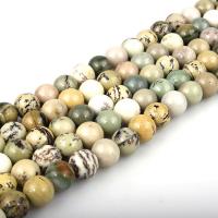 Gemstone smykker perler, Kinesisk maleri Stone, Runde, poleret, du kan DIY & forskellig størrelse for valg, Solgt Per Ca. 15.7 inch Strand