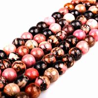 Rhodonite Beads, Runde, poleret, du kan DIY & forskellig størrelse for valg, Solgt Per Ca. 15.7 inch Strand