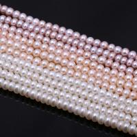 Cultured Round Freshwater Pearl Beads Flat Round polished & DIY 6-7mm Sold By Strand